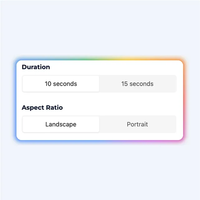 Settings panel showing AI model selection and video style options for text to video